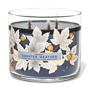🍁🍃 BBW Sweater Weather 3-Wick Candle NEW
